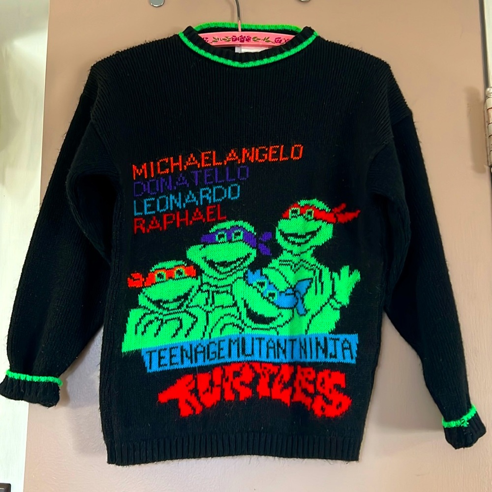 1990 TMNT Teenage Mutant Ninja Turtles vintage sweater Kids Large Womens Small